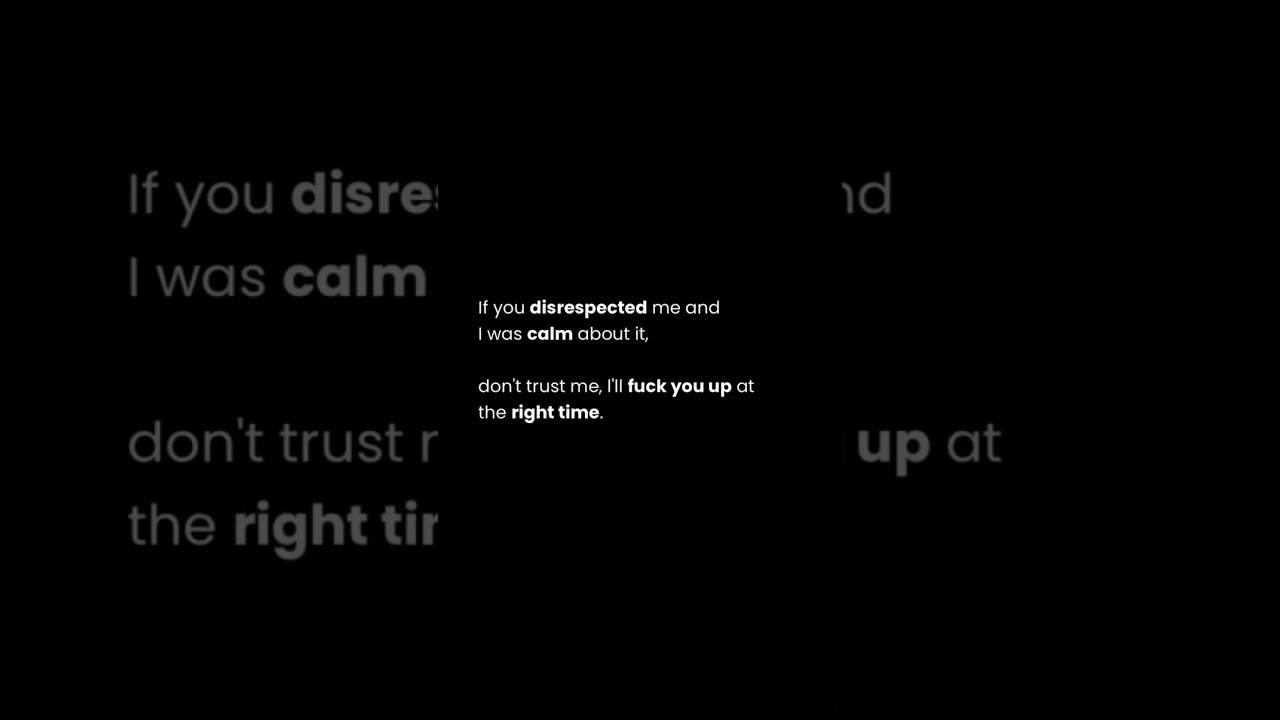 peace is the most dangerous response!!