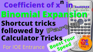Coefficient of x^n .. | Shortcut & Calculator Tricks | Binomial expansion part - III