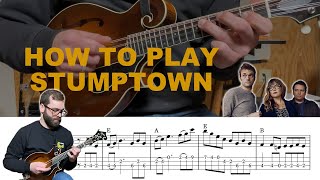 How to play stumptown by nickel creek on the mandolin // tabs, sheet music, and chords