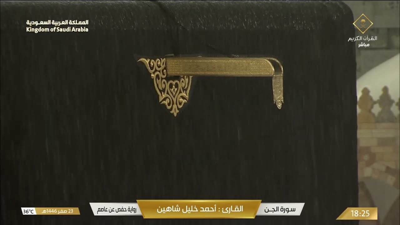 🌧️😍 شاهد هطول الأمطار على جنبات المسجد الحرام قبل صلاة المغرب اليوم 23 صفر 1446هـ