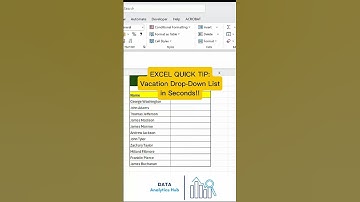Excel Quick Tip: Insert Drop-Down List for Vacation Planning — Under 30 Seconds! #excelshorts #excel