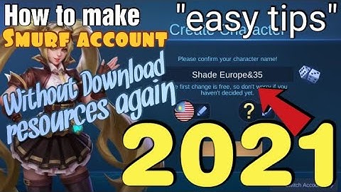 How to make Smurf account without uninstall Mobile Legends