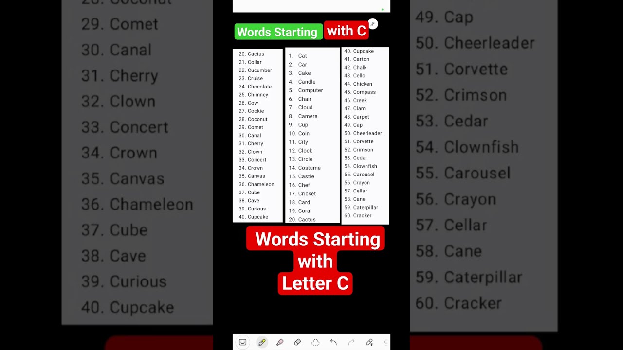 Words Starting With Letter C II 60
