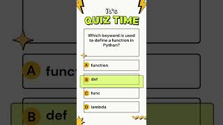 Which keyword is used to define a function in Python? #PythonFunctions #defKeyword #PythonCoding