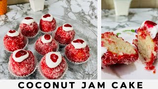 COCONUT JAM CAKE RECIPE 🧁 | VALENTINE DAY 💝 SPECIAL