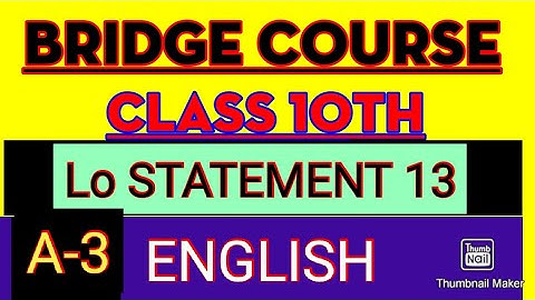 10th class setu abhyaskram ( Bridge course ) English day 13 / statement 13