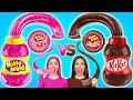 Desafio Comida Rosa vs Comida Chocolate | Desafios Engraçados por Choco DO