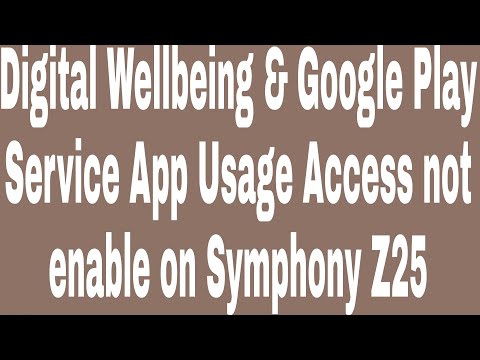 Digital Wellbeing & Google Play Service App Usage Access not enable on Symphony Z25