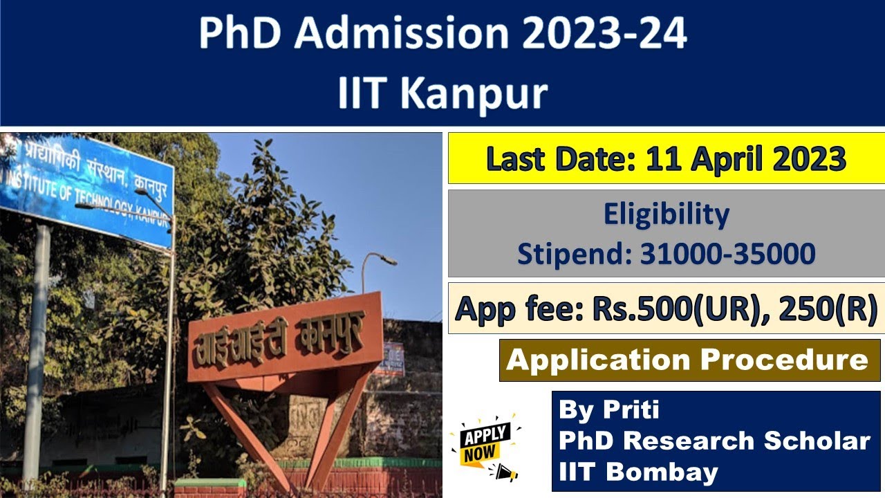 iit kanpur phd admission 2022 23