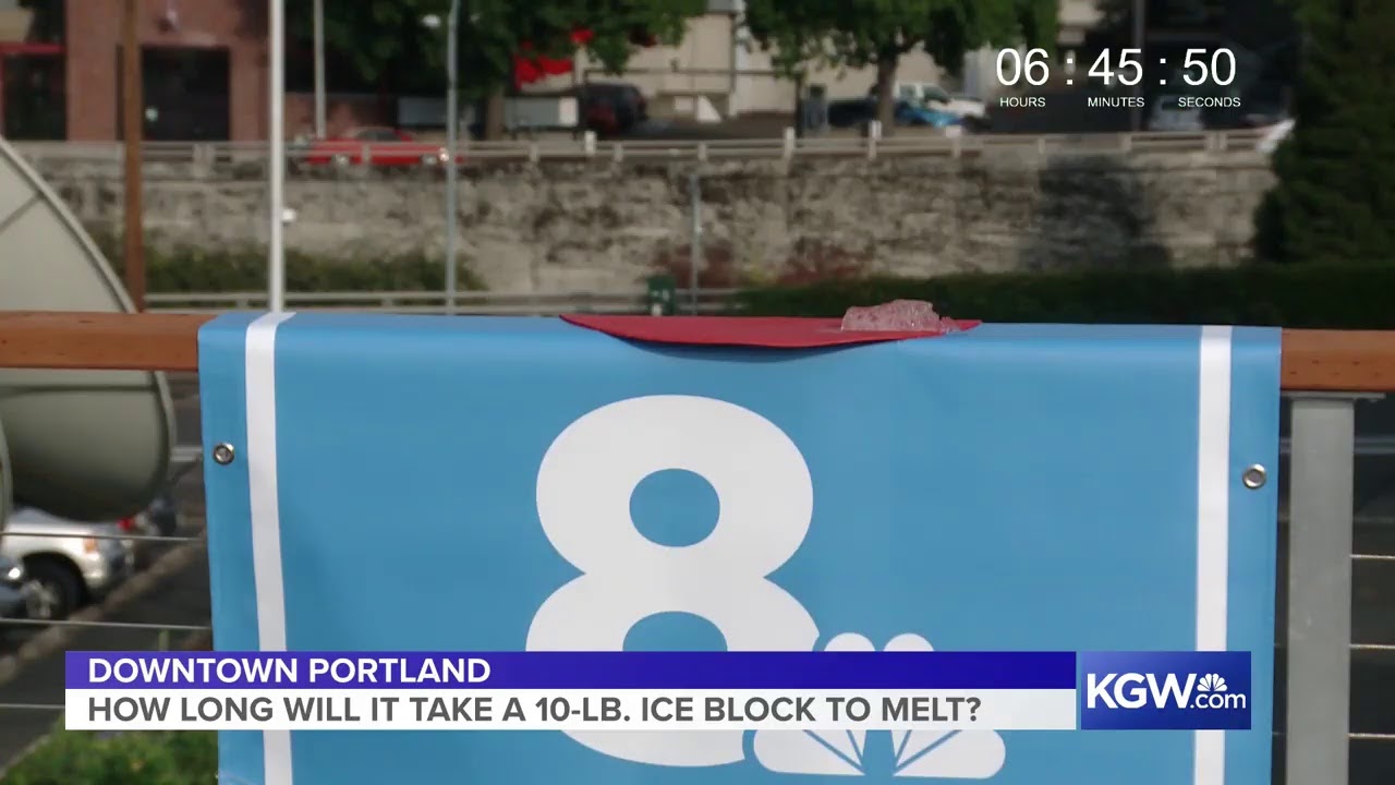 Live: How Long Do You Think It Will Take This 10-Pound Block Of Ice To Melt? #Kgwmelt