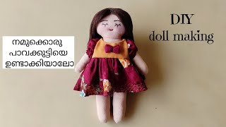 How to make soft doll/easy DIY doll and dress making/malayalam craft video/DIY with Ash Malayalam