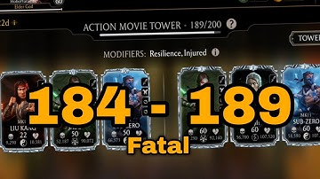 Mortal Kombat Mobile: FATAL ACTION MOVIE TOWER BATTLES 184-189 | With Rewards