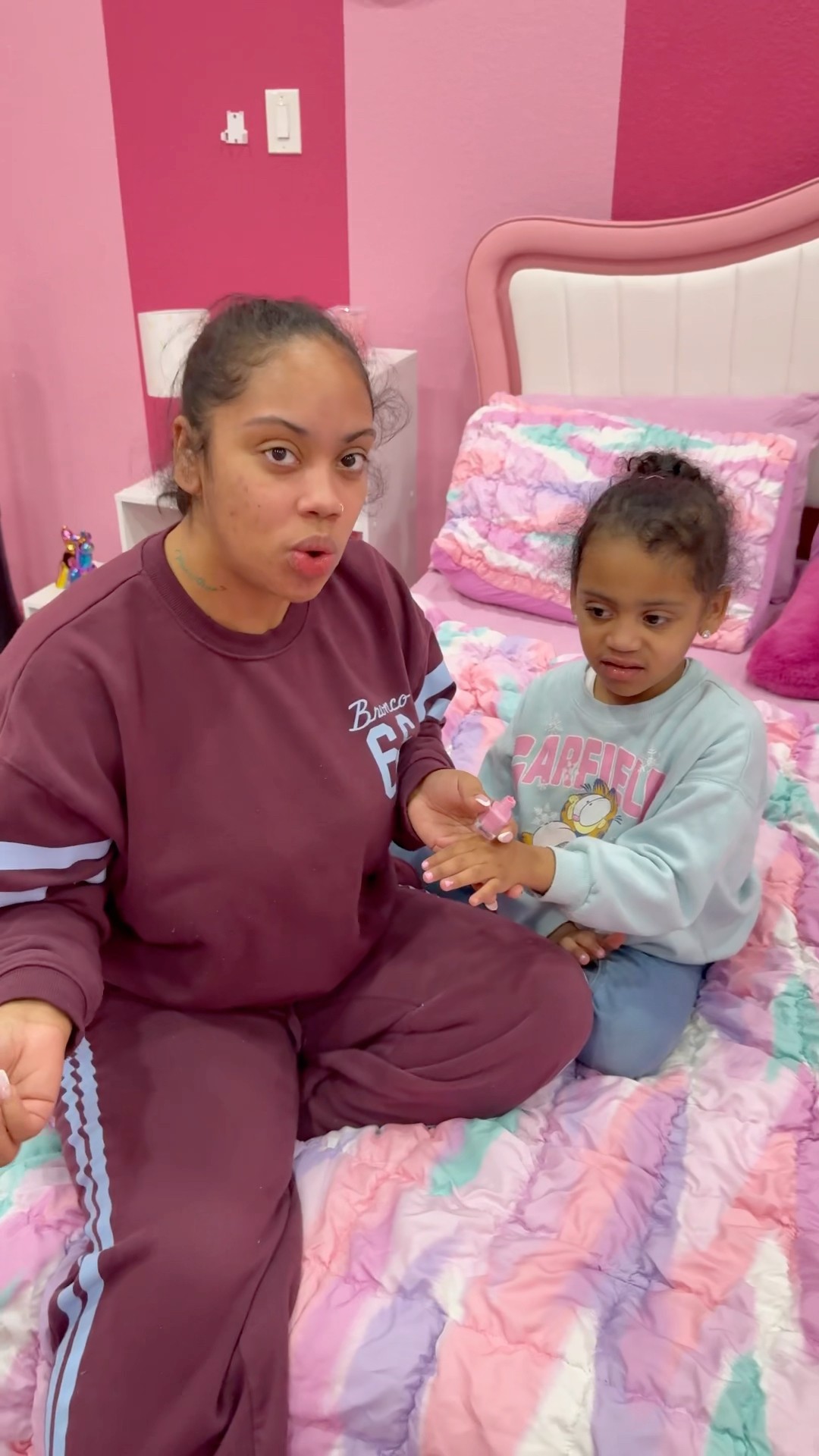 Dad gets mad at mom for polishing Londyn nails #shorts