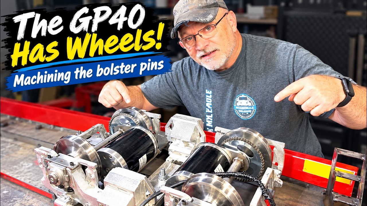 1:8 Scale GP40 Locomotive Project - Machining custom pins and finish welding the bolster plates.
