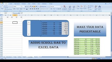 Scroll bar in Excel II Add Scroll bar to your data in excel
