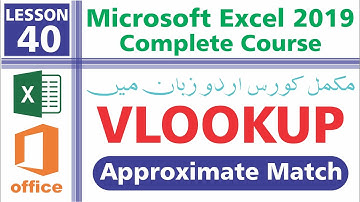 vlookup for approximate match in Excel| MS Excel 2019 - Class 40 | Complete Course in Urdu / Hindi