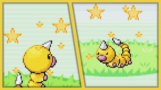 Shiny Weedle after 11,629 random encounters in LeafGreen!