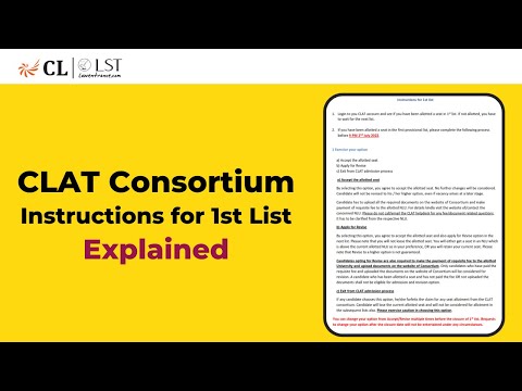 CLAT 2022 First Allotment List | Instructions Explained