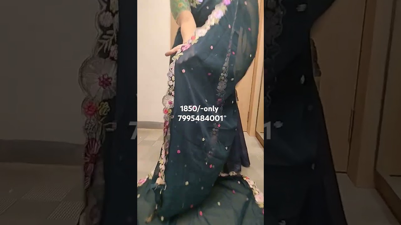 latest & trending discount full stitched blouse georgette cut border saree