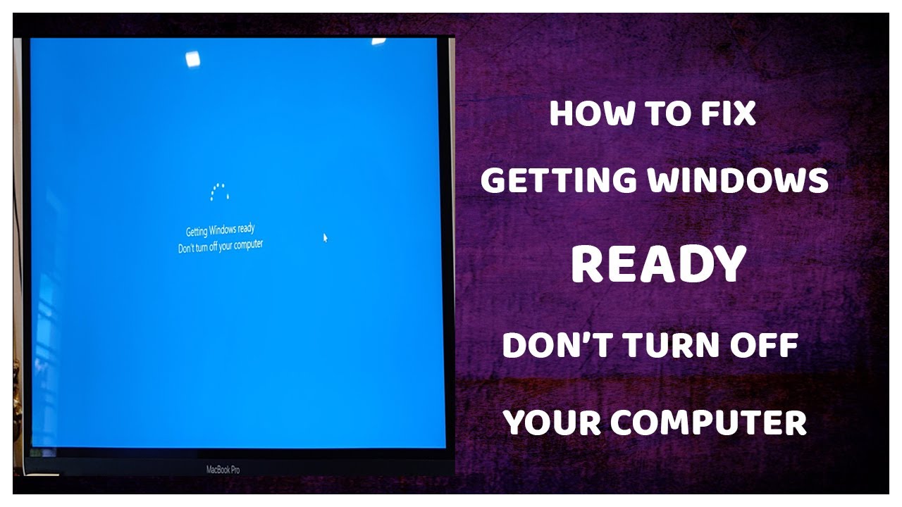 att förbereda windows, stäng inte av din dator omedelbart