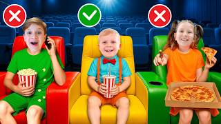 Crianças aprendem regras de conduta no cinema 🍿