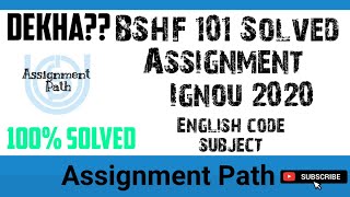 BSHF 101 Solved assignment IGNOU