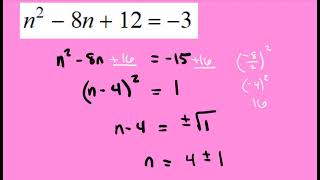 2-6 Solving Quadratics by Completing The Square Ex 2 and 3