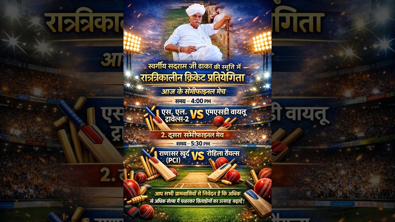 FINAL DAY // स्व सदराम जी ढाका (बाजी) डे नाइट क्रिकेट टूर्नामेंट सीजन 2