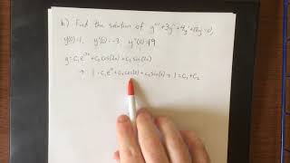 Solving for constants in an initial value problem