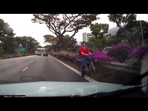 road trippin 21may2018 cyclist on pie expressway before tampines ave 5 exit