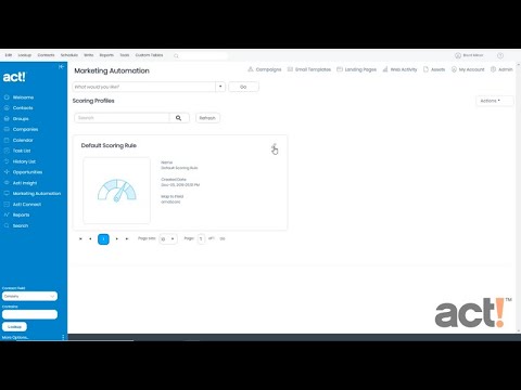 Act! Training Videos - View the Default Scoring Profile