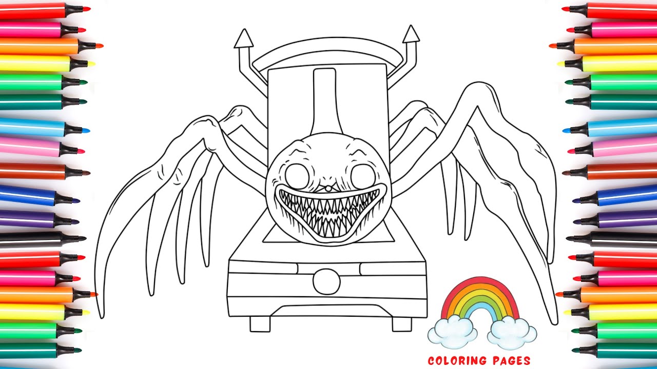 CHOO CHOO CHARLES coloring pages  Colorindo Choo-Choo Charles 