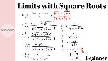Calculus - HOW TO: Limits with Square Roots (Beginner, Part 1)