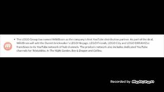 LEGO has named Wildbrain as its first distribution partner.