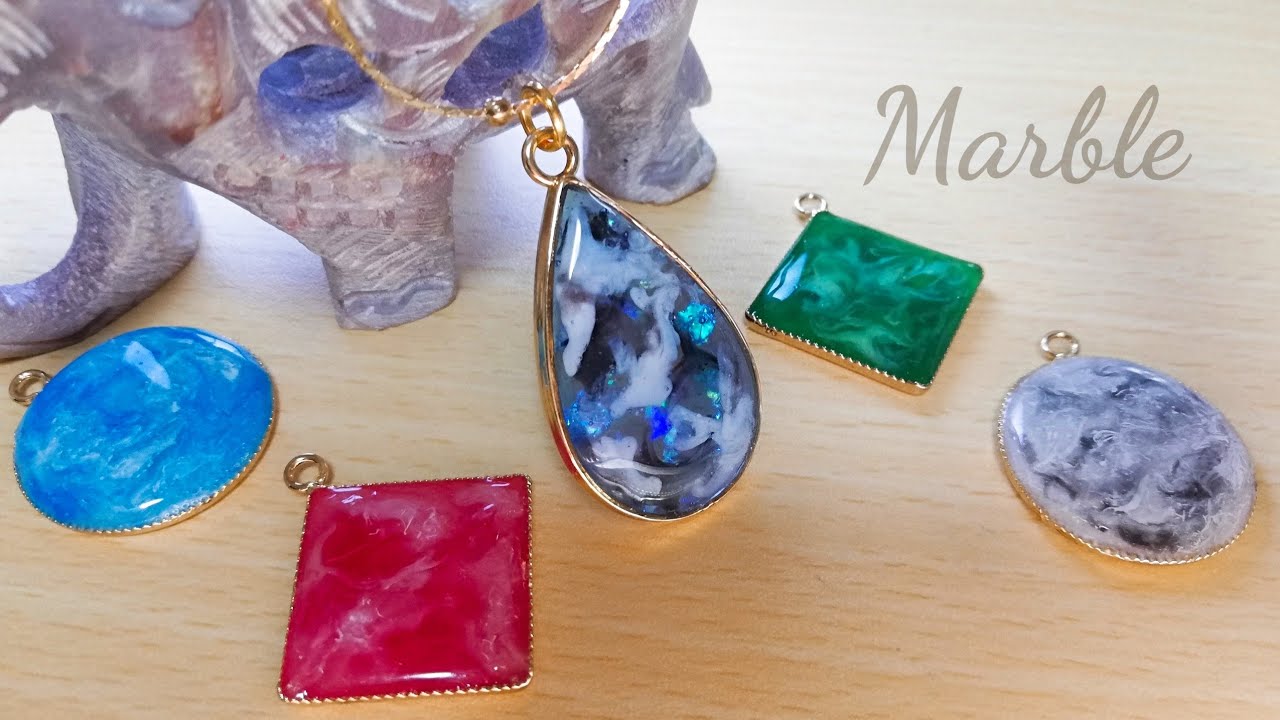 UVレジン】マーブルに挑戦！Marble Festival✨ resin accessory - YouTube