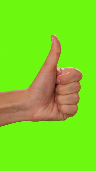 Hand of a person raising the thumb green screen free (no copyright)