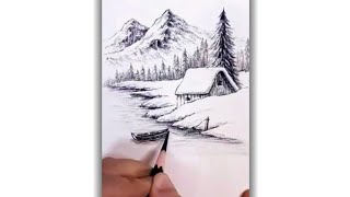 How To Draw Beautiful Scenery?? | pencil sketch drawing | sketch drawing | easy sketches | shorts