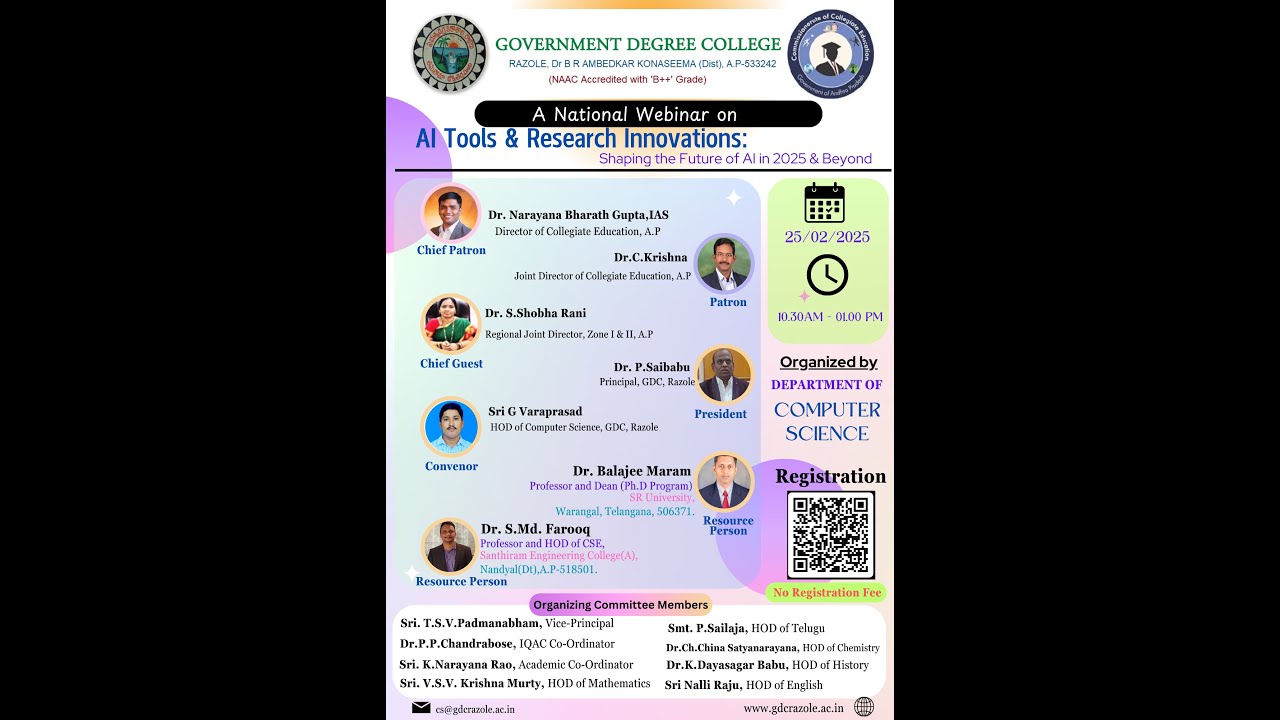 National Webinar on “AI Tools & Research Innovations: Shaping the ...