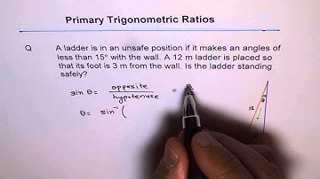 Sine Trig Ratio Application Ladder Stability