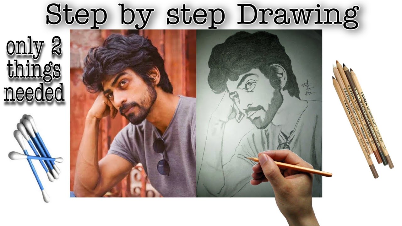 Step by step Drawing of Arjun Das 😇