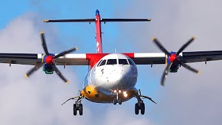 Strange sound phenomenon - DAT ATR-42 | Landing &amp; Takeoff - Stord airport, February 2024