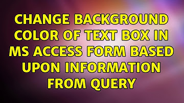 Change background color of text box in MS Access form based upon information from query