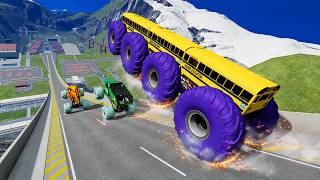 Epic High Speed monster trucks jumps stunts & crashes #127 | BeamNG Drive