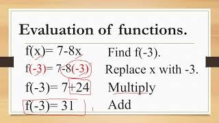 Q1M2 EVALUATION OF FUNCTIONS