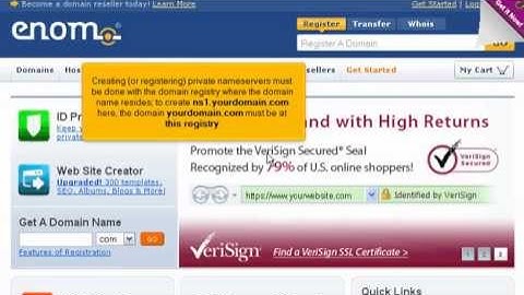 How to Create Private Nameservers at enom.com (Flipper Host)