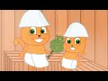 Cats Family in English - Going to the sauna Cartoon for Kids