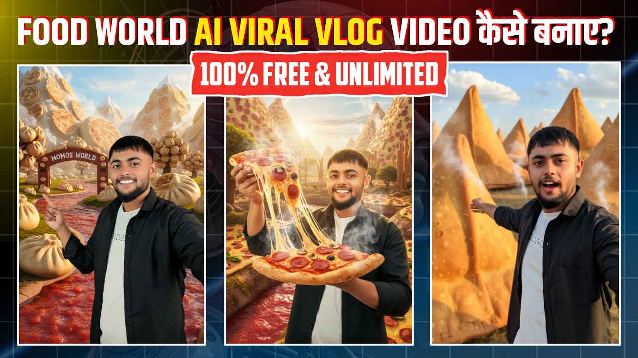 Momos, Pizza, Panipuri, Samosa Ki Duniya Ai Video Editing | Food World Viral Ai Video Kaise Banaye 
