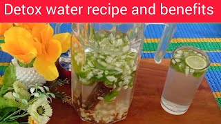 Detox water recipe//detox water for weight loss, fat burn,diabeties, glowing skin // detox benefits 