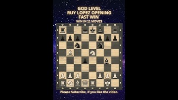 God Level | Ruy Lopez Opening | Fast Win | Chess Openings | Chess Tricks #chess
