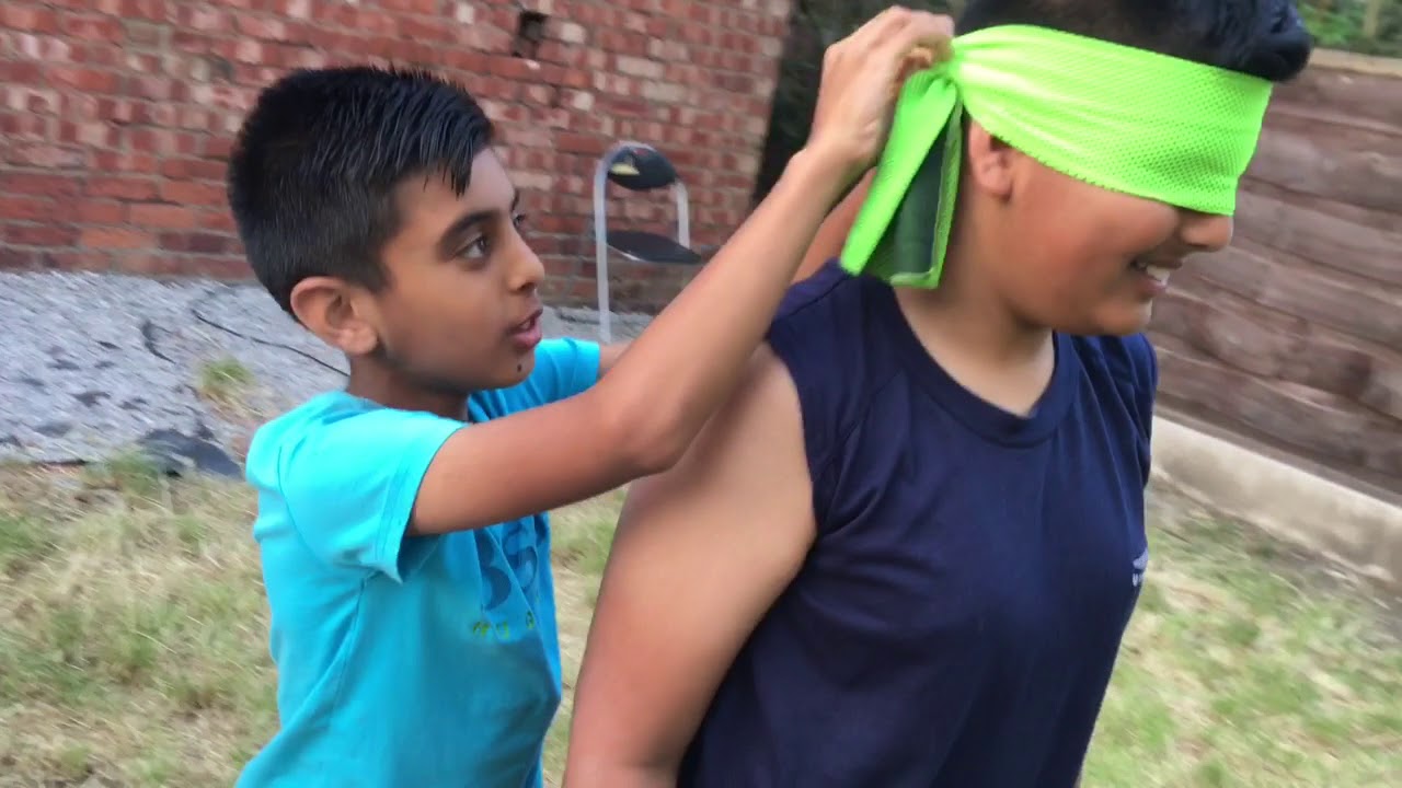 Blindfolded water balloon challenge ( Cannot stay still) YouTube